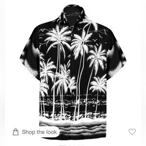 HAPPY BAY Hawaiian Shirt Short Sleeve Button Down Tropical Palm Tree xs unisex